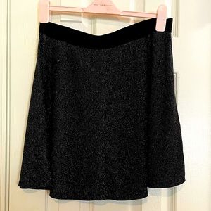 Sparkly a-line black miniskirt.